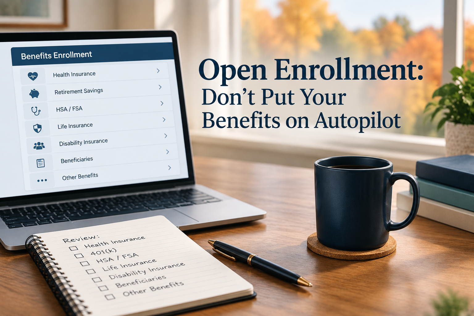 Open enrollment financial planning and employee benefits review